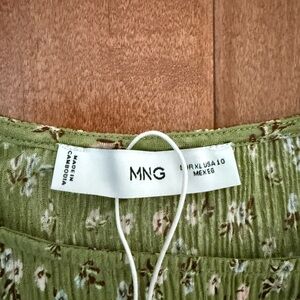 NWOT MNG Green Floral dress